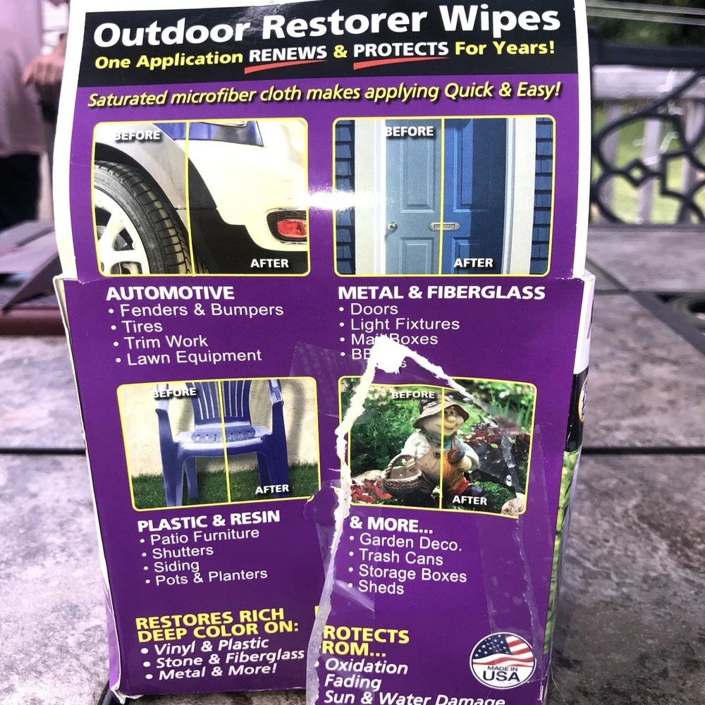 Rejuvenate Outdoor Restorer Wipes 6 Full Size Pads Renews Protects NEW USA Made